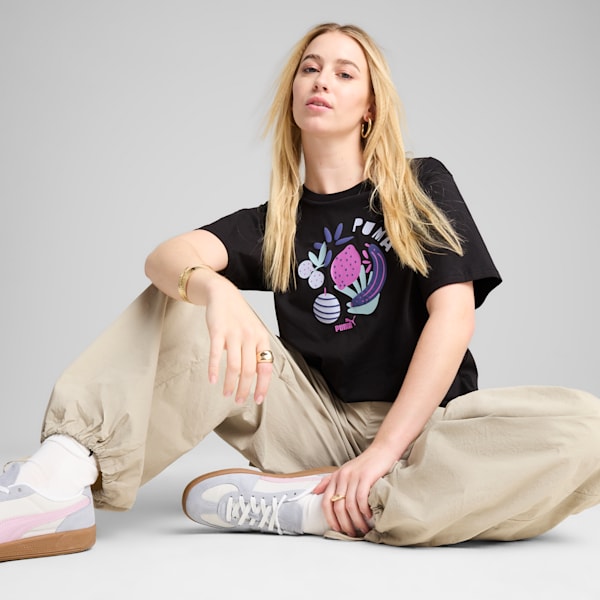 GRAPHICS Women's Relaxed Fit Fruity Tee, PUMA Black, extralarge-IND