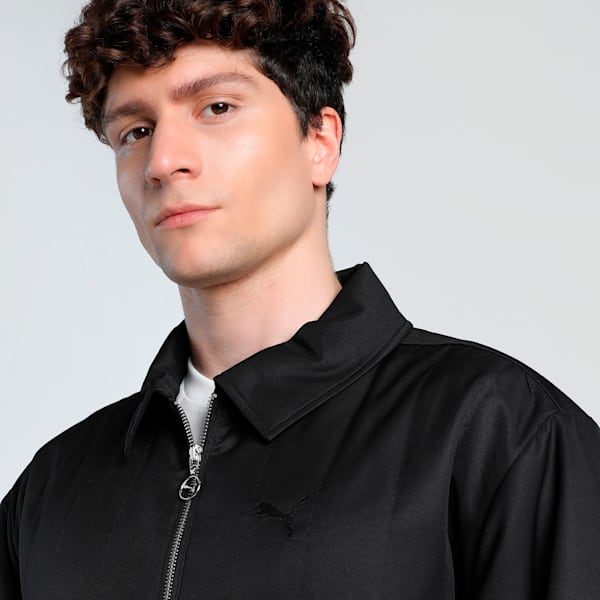 WARDROBE Essentials Oversized Fit Retro Football Jacket, PUMA Black, extralarge-IND
