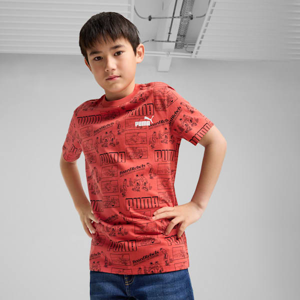 Mid 90s Youth Tee, Red Fire, extralarge-IND