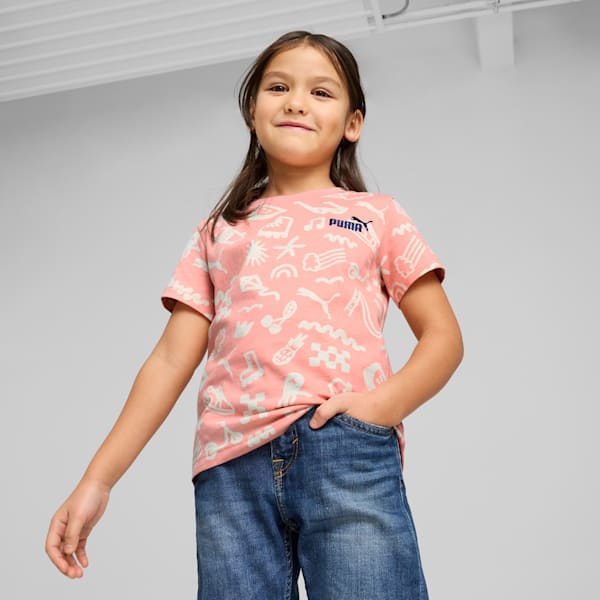 Sandy Adventures Little Kids' All-Over Print Tee, Pink Fruit, extralarge