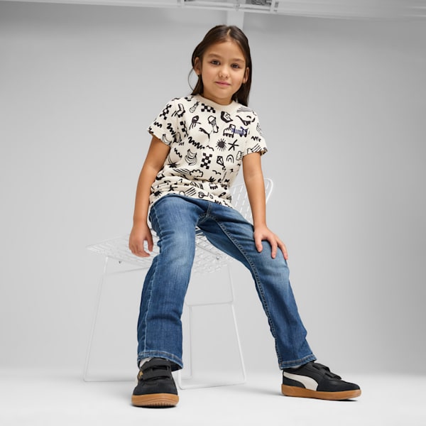 Sandy Adventures Little Kids' All-Over Print Tee, Alpine Snow, extralarge