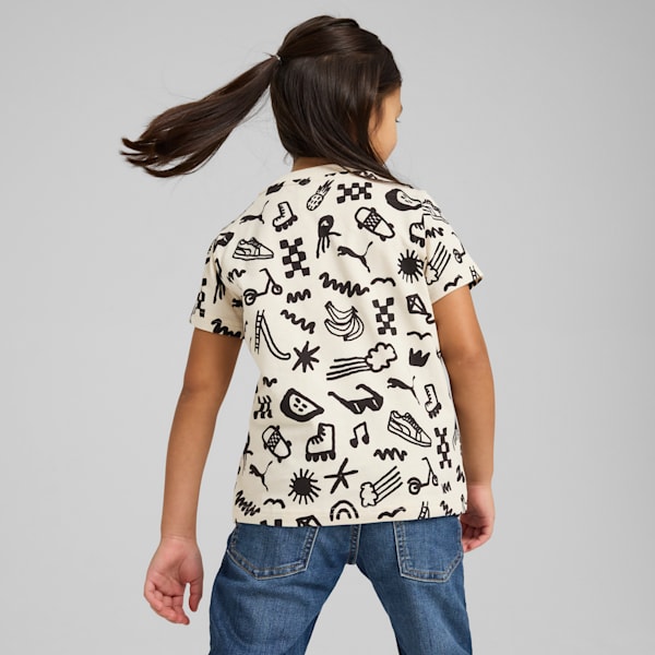 Sandy Adventures Little Kids' All-Over Print Tee, Alpine Snow, extralarge