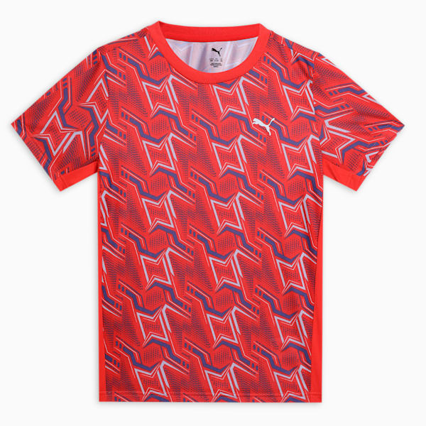 Youth Poly Training Tee, Red Fire, extralarge-IND