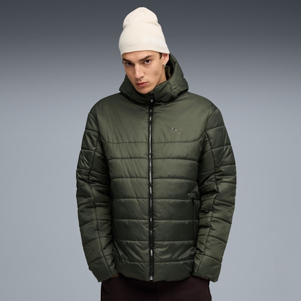ESS Hooded Padded Jacket Men, Dark Olive, extralarge