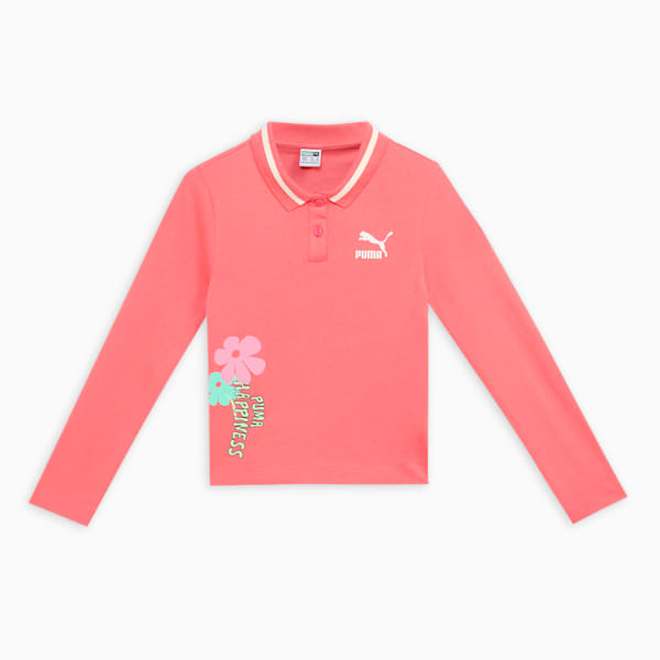 CLASSICS BUBBLE BLOOM Girl's Polo, Salmon, extralarge-IND