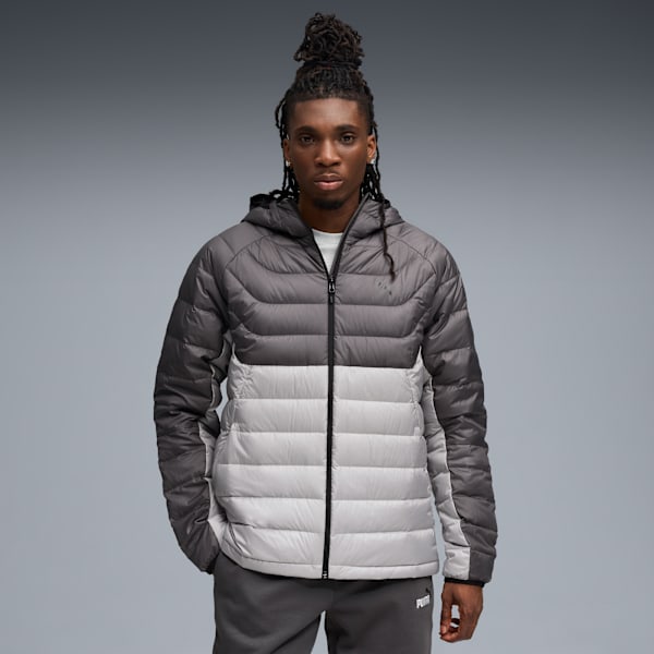 Packlite Hooded Down Jacket Men, Gray Echo, extralarge