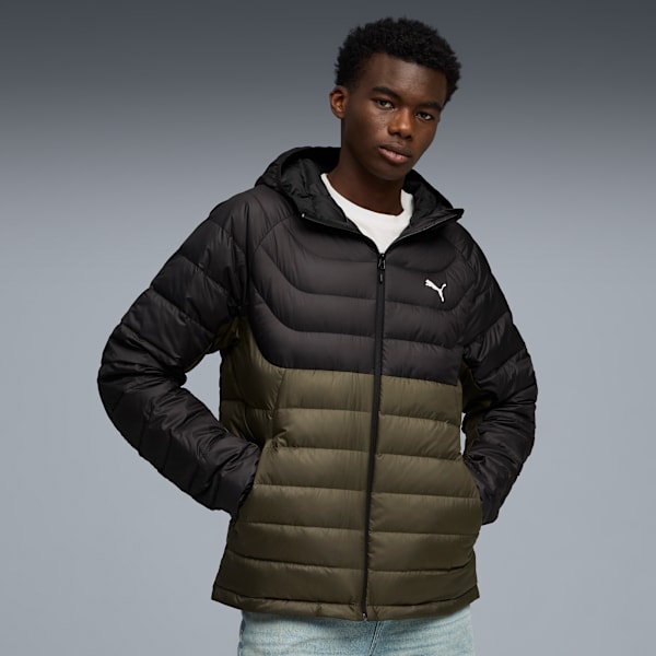 PACKLITE Hooded Down Jacket Men, Dark Olive, extralarge