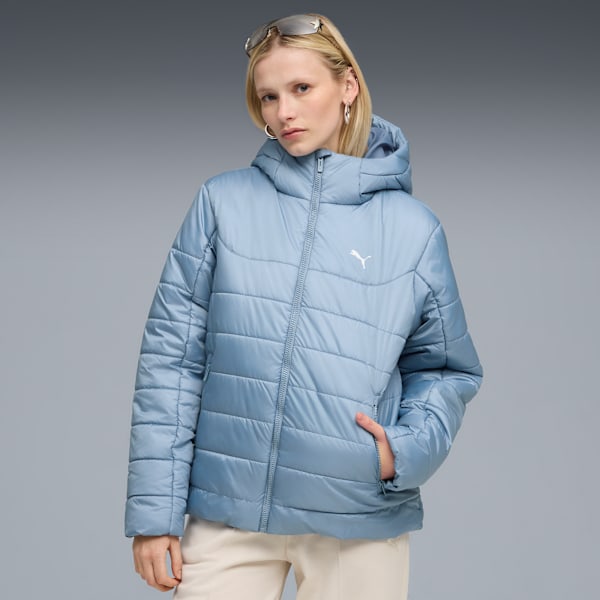 ESS Hooded Padded Jacket Women, Cool Blue, extralarge