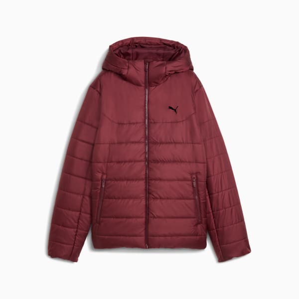 ESS Hooded Padded Jacket Women, Ruby Shimmer, extralarge
