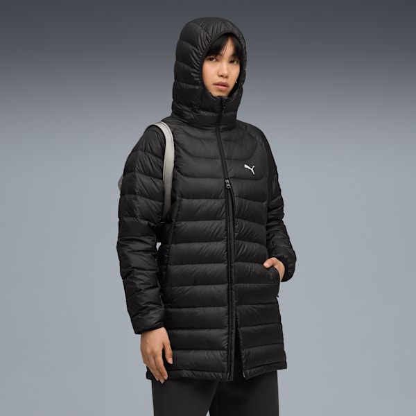 Outerwear Women's Long Hooded Down Coat, PUMA Black, extralarge