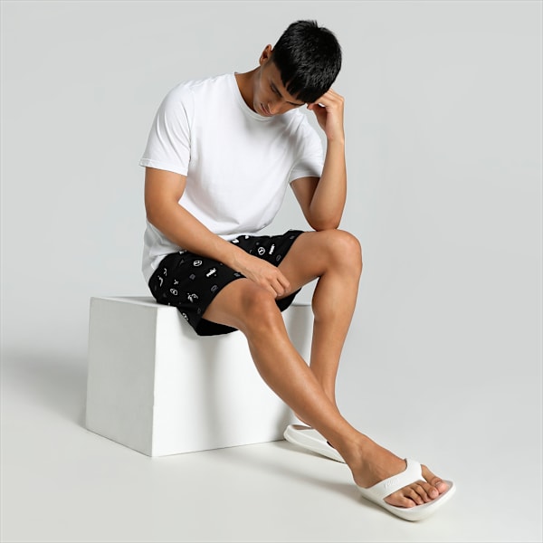 Men's Printed Woven Boxers with Side Pocket-Pack of 1, PUMA Black-PUMA White, extralarge-IND