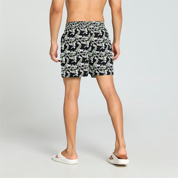 Men's Printed Woven Boxers with Side Pocket-Pack of 1, PUMA Black-Spring Fern-PUMA White, extralarge-IND