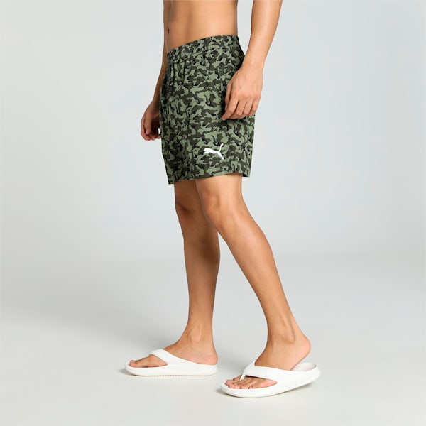 Men's Printed Woven Boxers with Side Pocket-Pack of 1, PUMA Black-Forest Green-Olivine, extralarge-IND