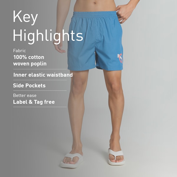 Men's Woven Boxers-Pack of 1, Vallarta Blue, extralarge-IND