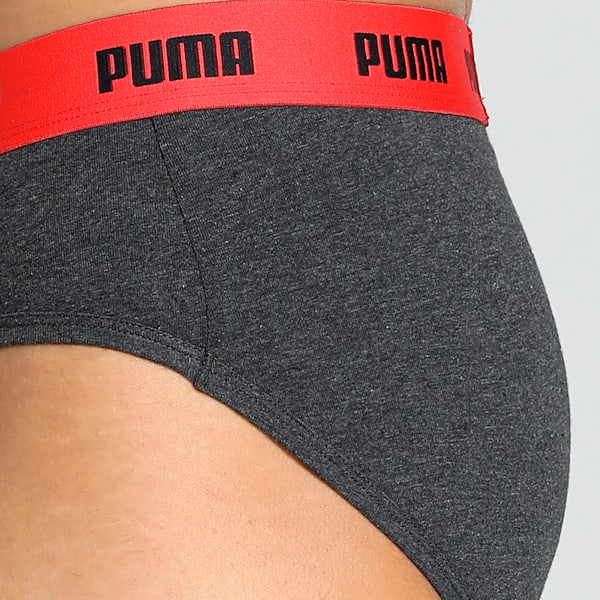 Men's Stretch Briefs Pack of 2, PUMA Black-Dark Gray Heather, extralarge-IND