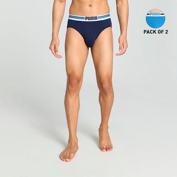 Men's Stretch Briefs-Pack of 2, PUMA Navy-Star Sapphire, extralarge-IND