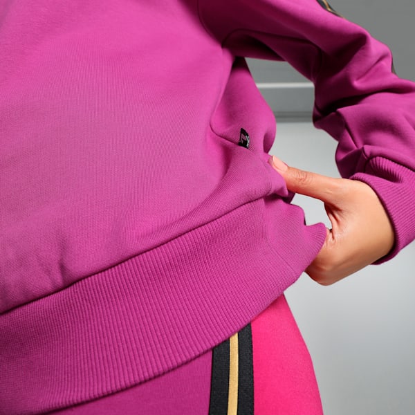 MINIMAL GOLD Women's Half-Zip Crew-Neck Sweatshirt, Magenta Gleam, extralarge-IND