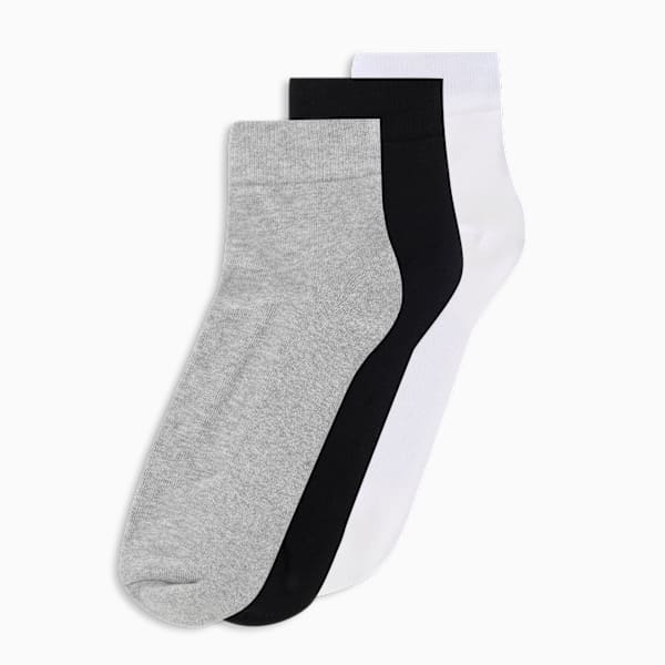Half Terry Ankle-Length Socks Pack of 3, PUMA White-PUMA Black-Medium Gray Heather, extralarge-IND