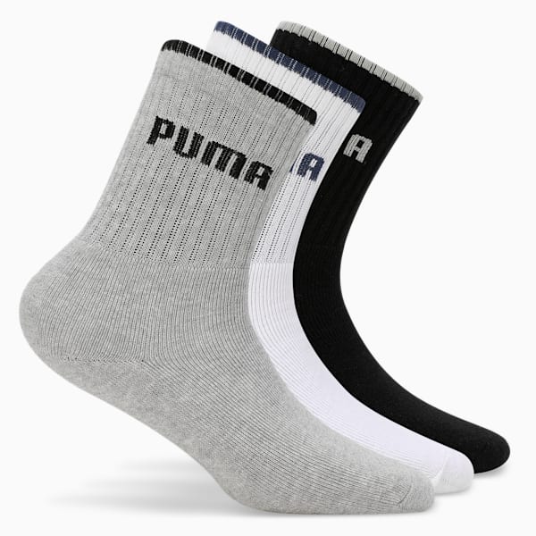 Crew Socks Pack of 3, PUMA Black-PUMA Black-PUMA Black, extralarge-IND