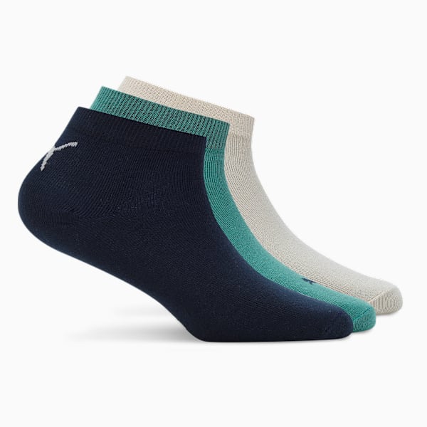 Lifestyle Sneaker Socks Pack of 3, Green Lagoon-Dark Night-Pristine, extralarge-IND