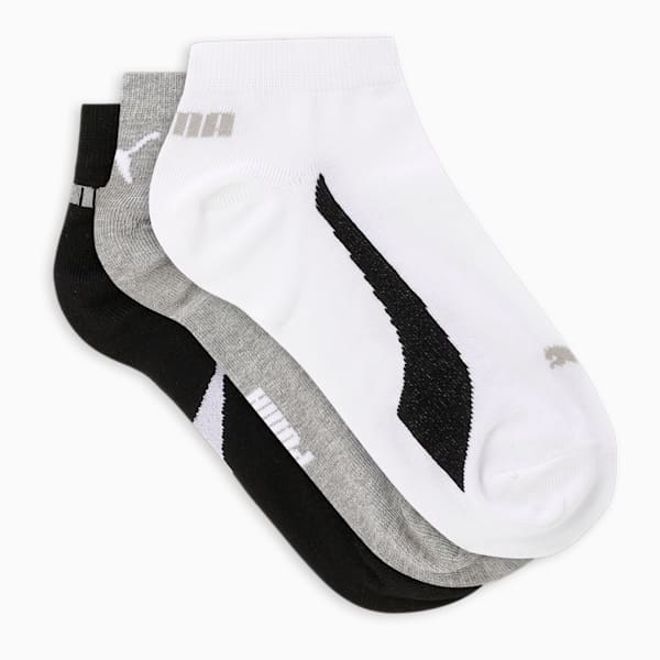 Lifestyle Sneaker Socks Pack of 3, PUMA White-Cool Gray 7-PUMA Black, extralarge-IND