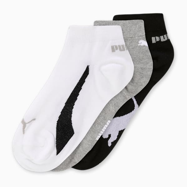 Lifestyle Sneaker Socks Pack of 3, PUMA White-Cool Gray 7-PUMA Black, extralarge-IND