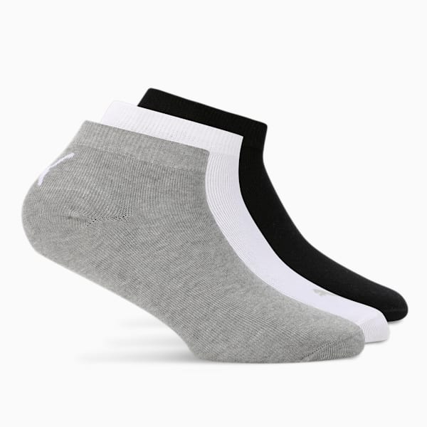 Lifestyle Sneaker Socks Pack of 3, PUMA White-Cool Gray 7-PUMA Black, extralarge-IND