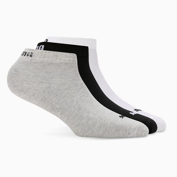 Quarter Plain Socks Pack of 3, Cool Gray 7-PUMA White-PUMA Black, extralarge-IND