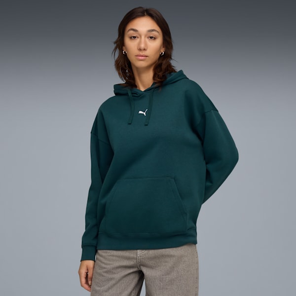 Sudadera oversize con capucha para mujer Essentials, Green Terrain, extralarge