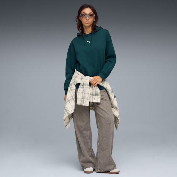 Sudadera oversize con capucha para mujer Essentials, Green Terrain, extralarge