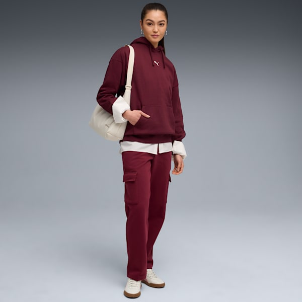 Essentials Oversized Hoodie Women, Ruby Shimmer, extralarge