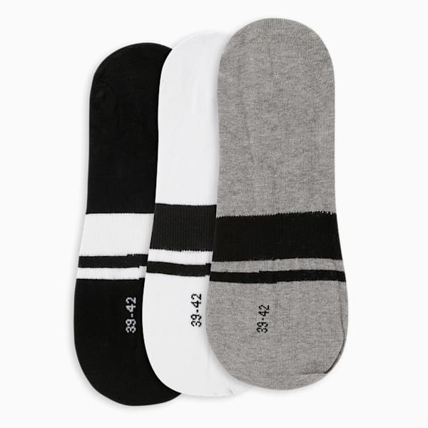 Heritage Footie Socks Pack of 3, PUMA Black-PUMA White-Medium Gray Heather, extralarge-IND