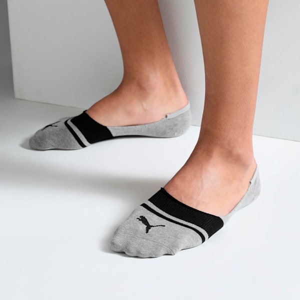 Heritage Footie Socks Pack of 3, PUMA Black-PUMA White-Medium Gray Heather, extralarge-IND