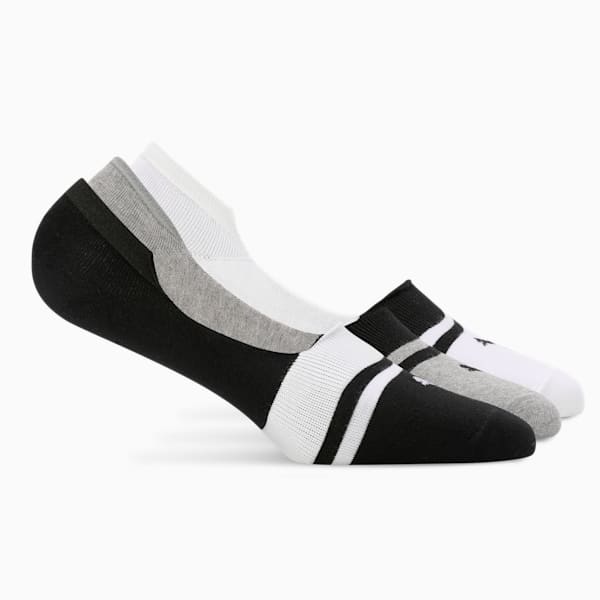 Heritage Footie Socks Pack of 3, PUMA Black-PUMA White-Medium Gray Heather, extralarge-IND