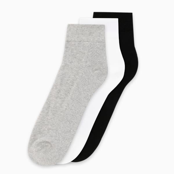 Half Terry Ankle-Length Socks Pack of 3, PUMA White-PUMA Black-Cool Gray 7, extralarge-IND