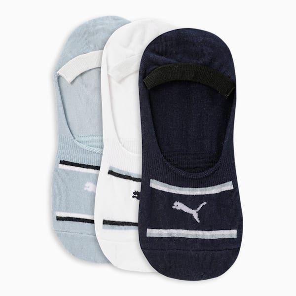 Lifestyle Unisex Footie Socks Pack of 3, Barely Blue-PUMA Navy-PUMA White, extralarge-IND