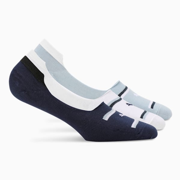 Lifestyle Footie Socks Pack of 3, Barely Blue-PUMA Navy-PUMA White, extralarge-IND