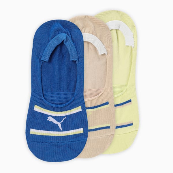 Lifestyle Footie Socks Pack of 3, Lily Pad-Royal Sapphire-Pristine, extralarge-IND