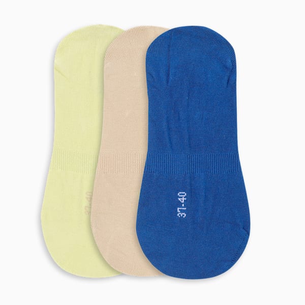 Lifestyle Footie Socks Pack of 3, Lily Pad-Royal Sapphire-Pristine, extralarge-IND