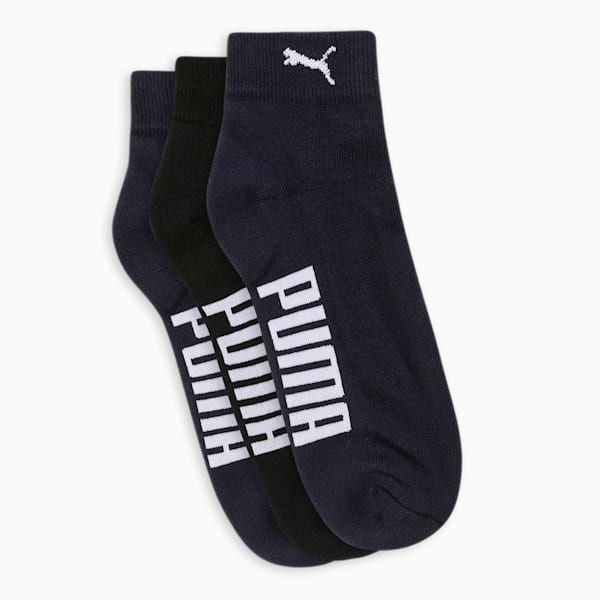 Half Terry Ankle-Length Unisex Socks Pack of 3, Club Navy-PUMA Navy-PUMA Black, extralarge-IND