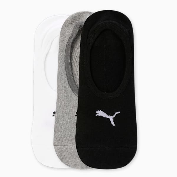 Footie Socks Pack of 3, PUMA Black-PUMA White-Medium Gray Heather, extralarge-IND