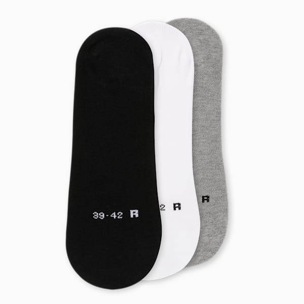 Footie Socks Pack of 3, PUMA Black-PUMA White-Medium Gray Heather, extralarge-IND