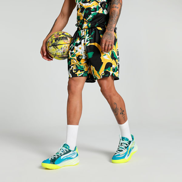 Rival Rage All-Over Print Men's Basketball Shorts, Archive Green-AOP, extralarge-IND