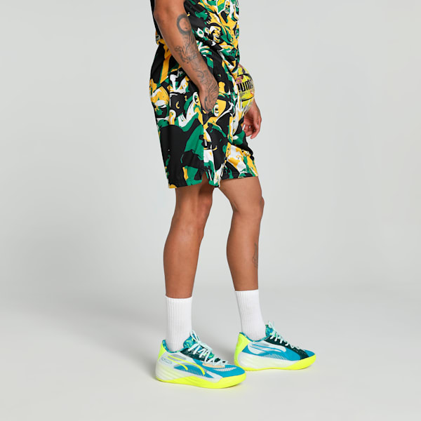 Rival Rage All-Over Print Men's Basketball Shorts, Archive Green-AOP, extralarge-IND