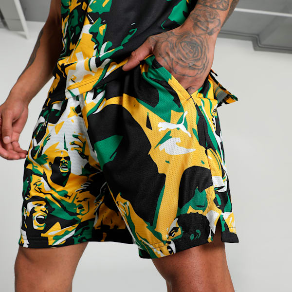 Rival Rage All-Over Print Men's Basketball Shorts, Archive Green-AOP, extralarge-IND