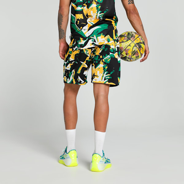 Rival Rage All-Over Print Men's Basketball Shorts, Archive Green-AOP, extralarge-IND