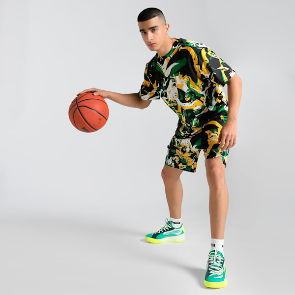 Rival Rage Men's Relaxed Fit All-Over Print Basketball Tee, Archive Green-AOP, extralarge-IND