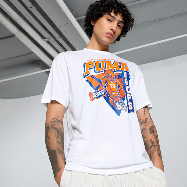 Rival Rage Men's Relaxed Fit Basketball Tee, PUMA White, extralarge-IND