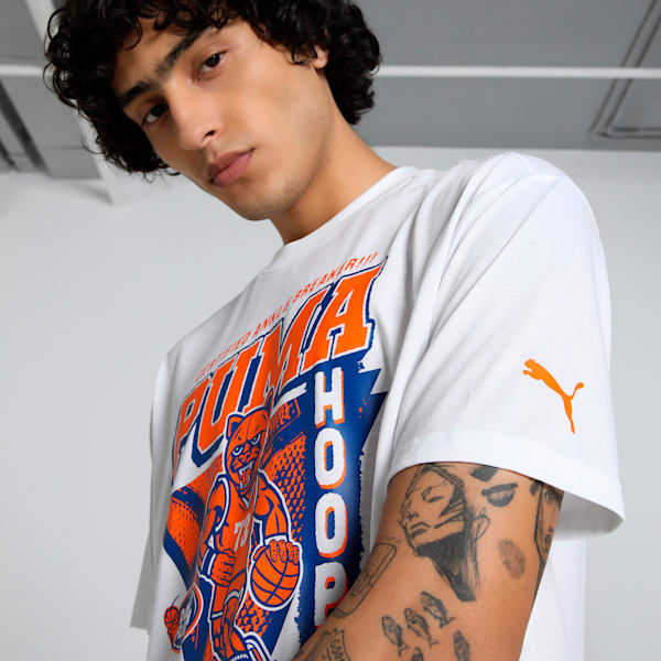 Rival Rage Men's Relaxed Fit Basketball Tee, PUMA White, extralarge-IND