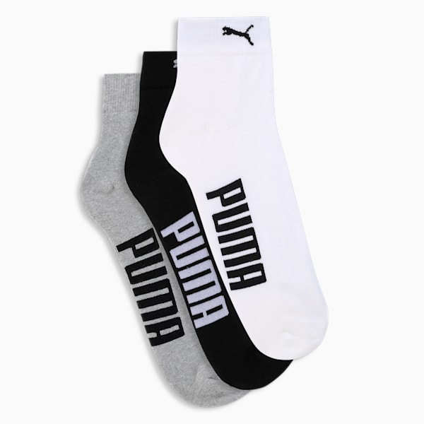 Ankle-Length Half Terry Socks Pack of 3, PUMA White-PUMA Black-Medium Gray Heather, extralarge-IND